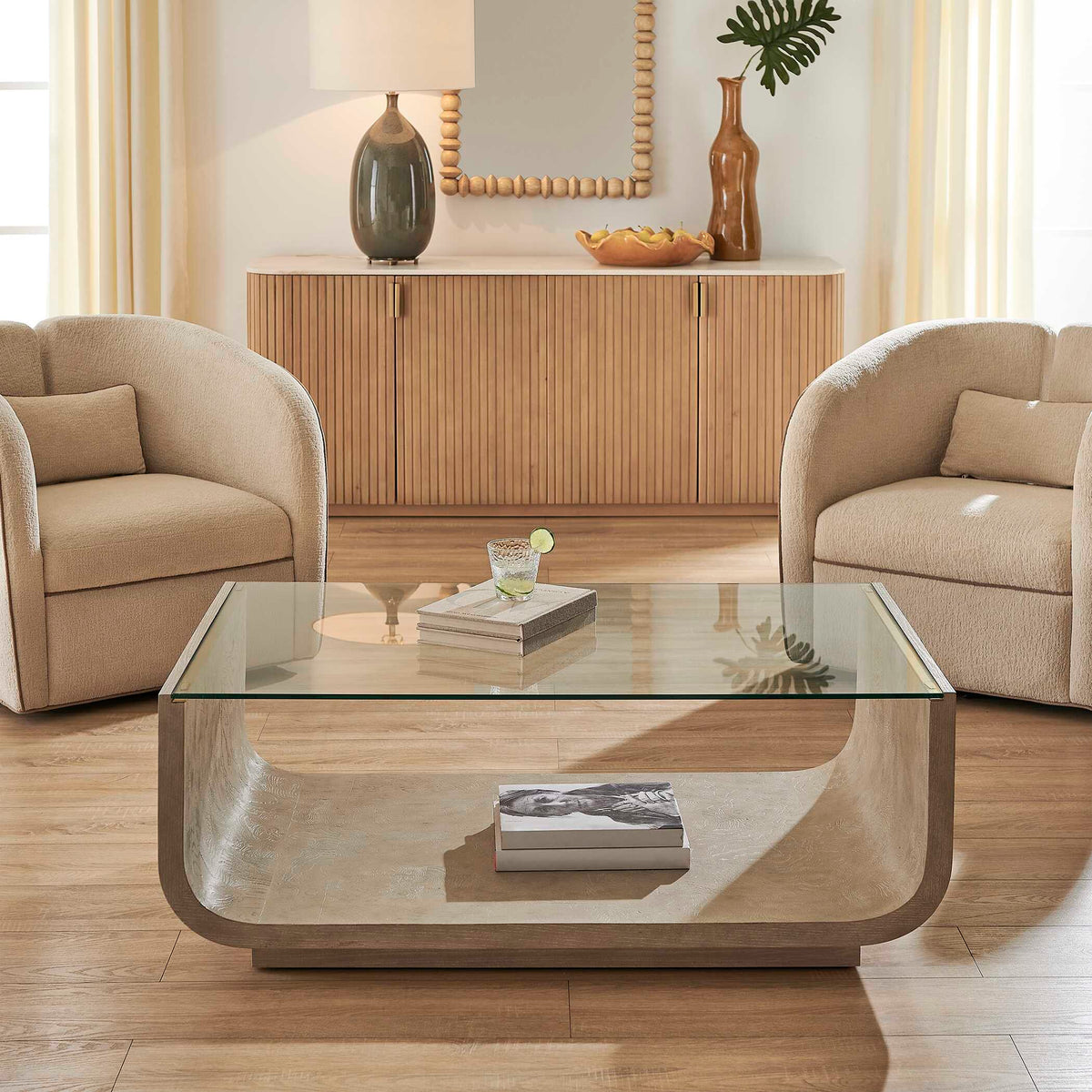Uttermost Maeva Modern Glass Coffee Table