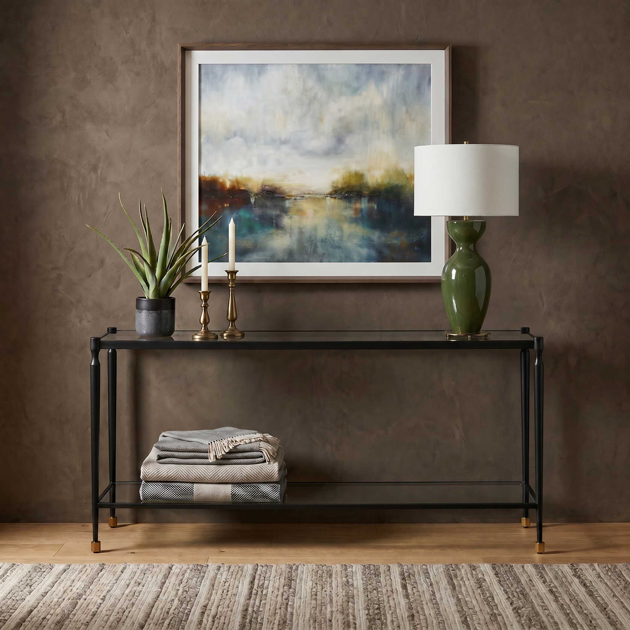 Uttermost Javana Glass / Iron Console Table