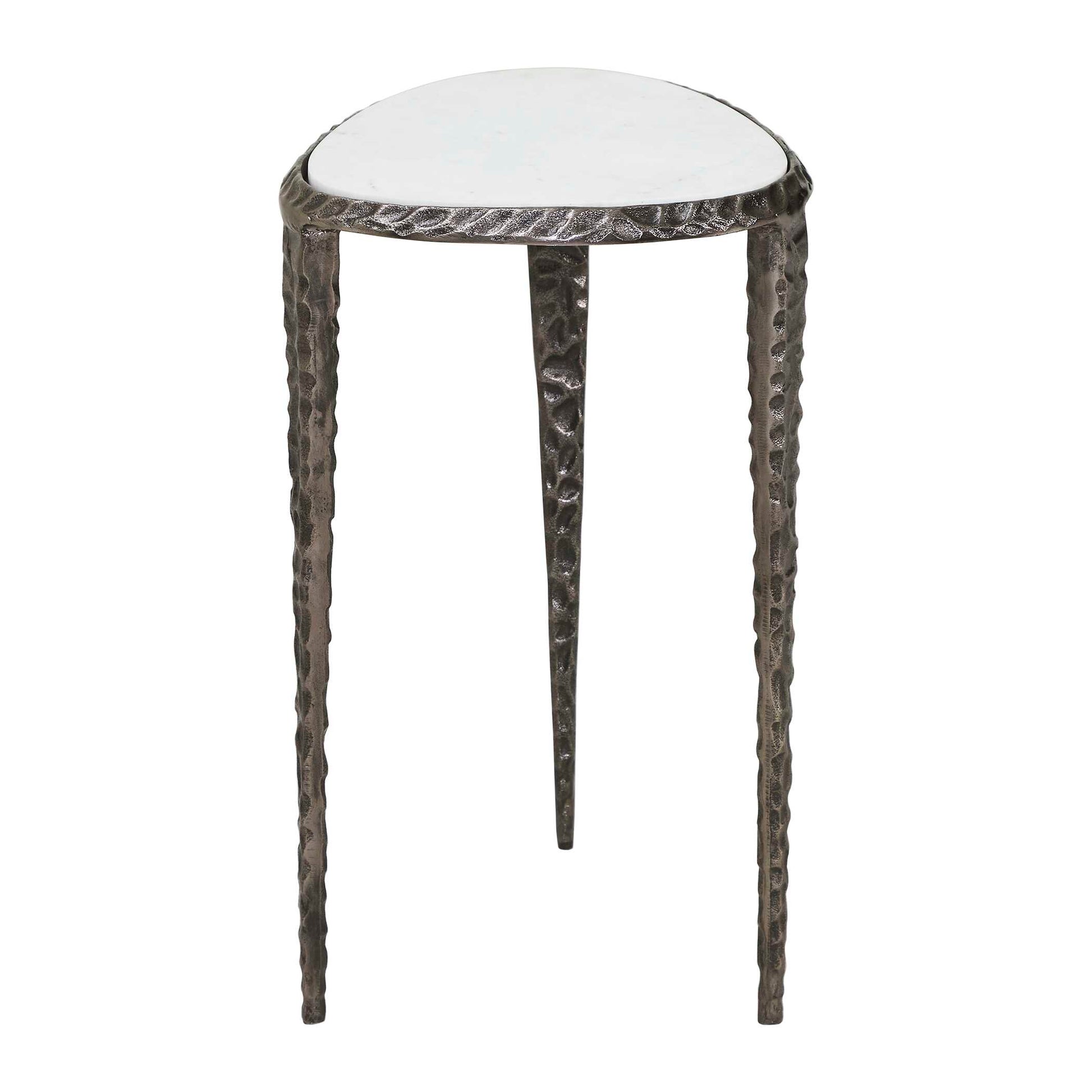 Uttermost Arnold White Marble Accent Table