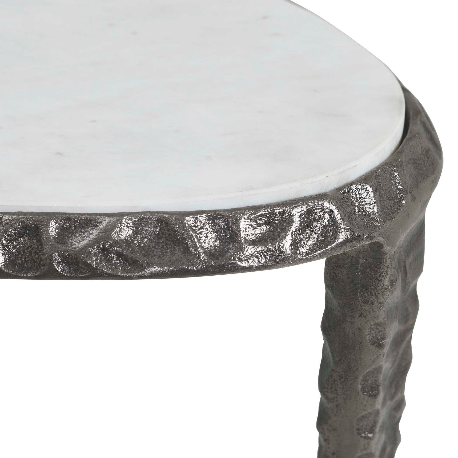 Uttermost Arnold White Marble Accent Table