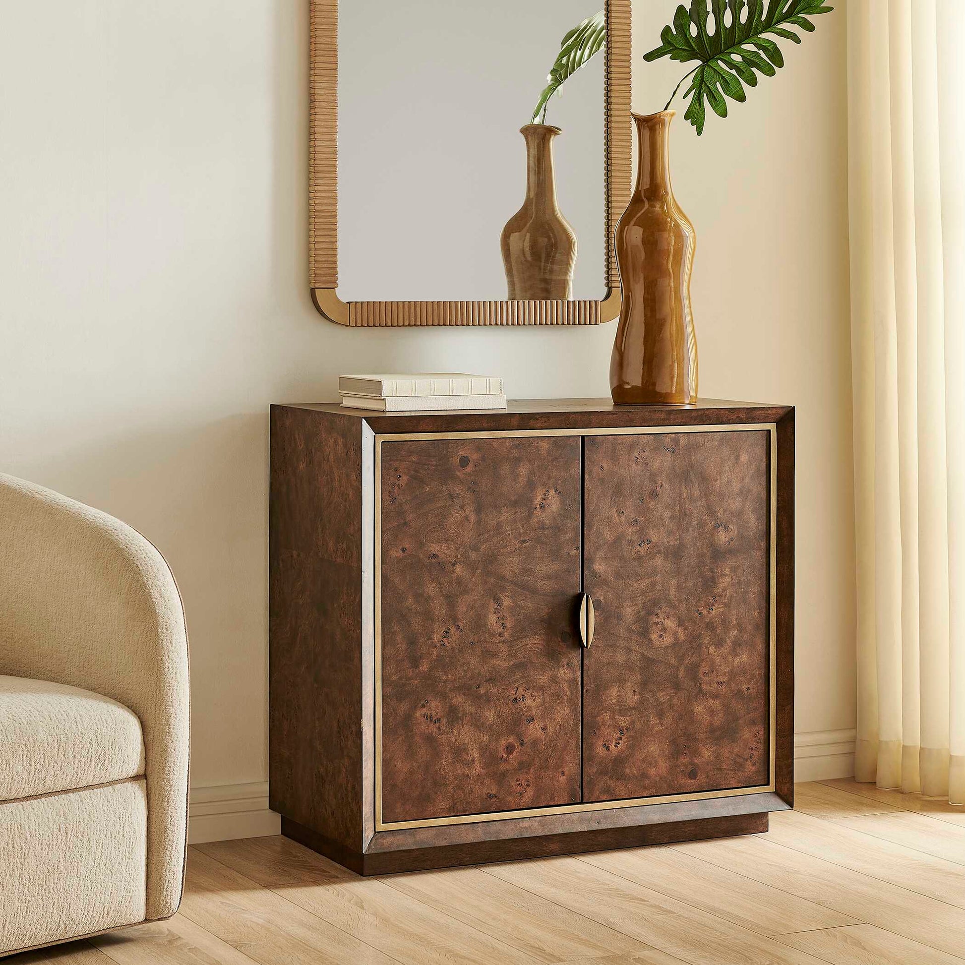 Uttermost Flores Burl Wood 2 Door Cabinet