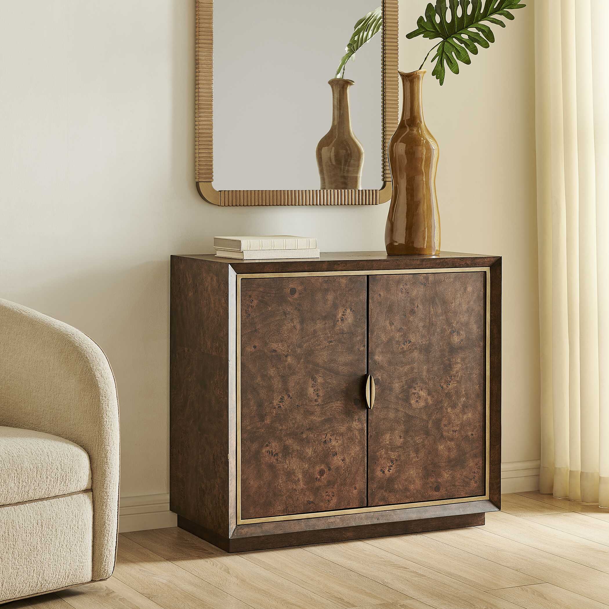Uttermost Flores Burl Wood 2 Door Cabinet