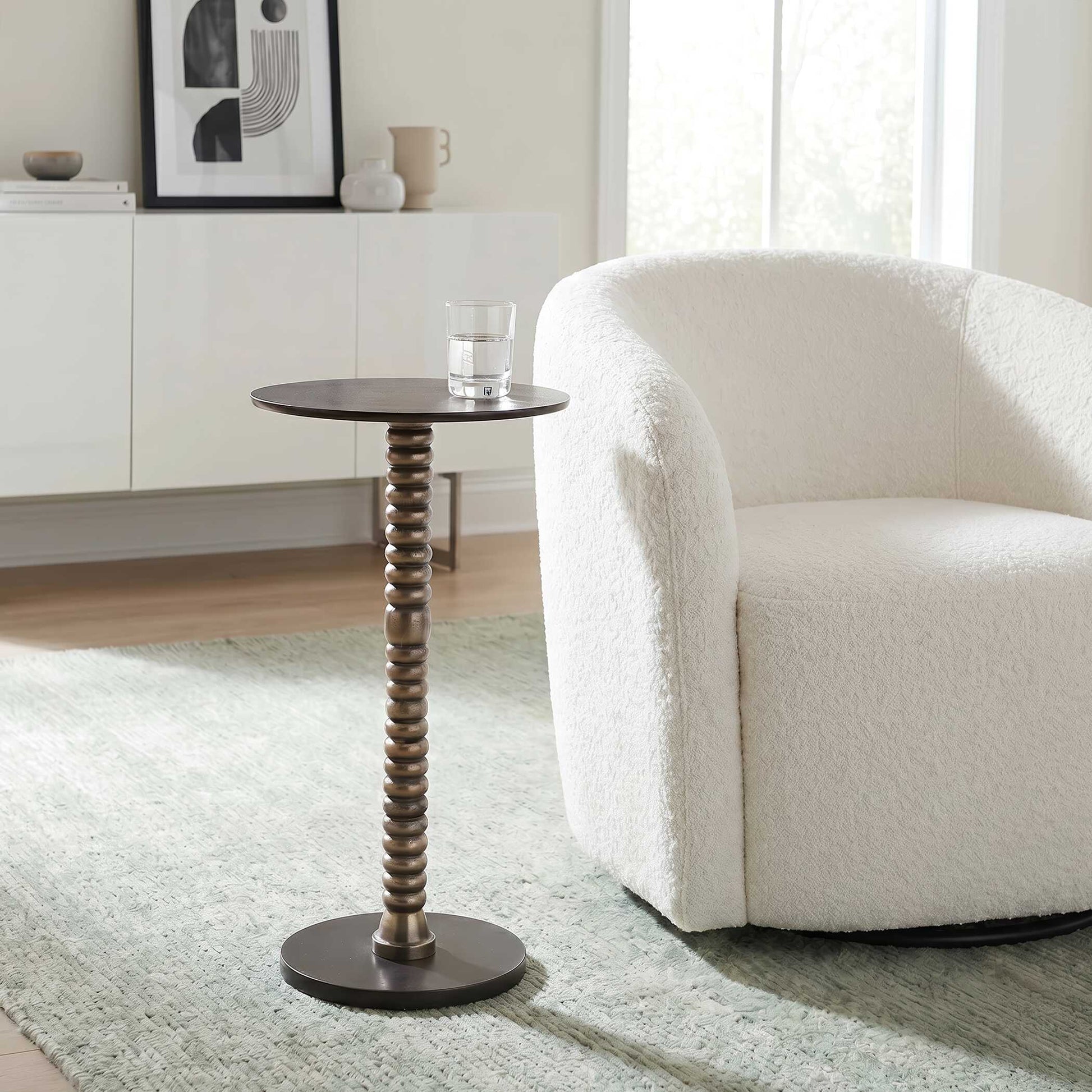 Kelmscott Dark Bronze Pedestal Table
