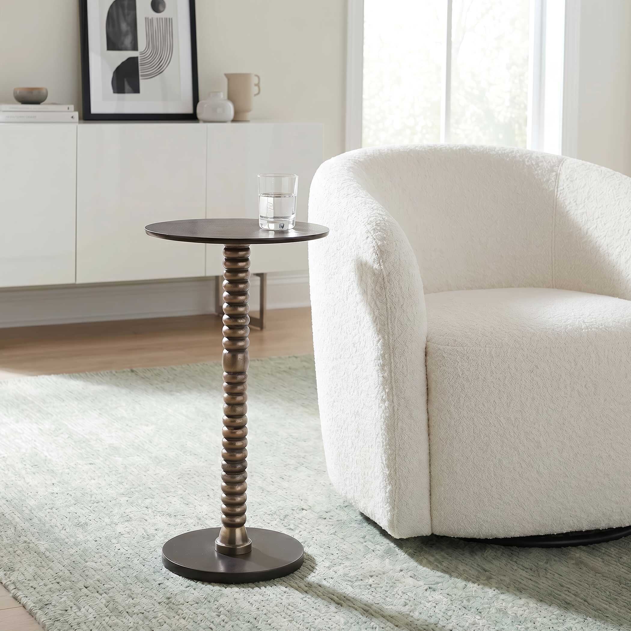 Kelmscott Dark Bronze Pedestal Table