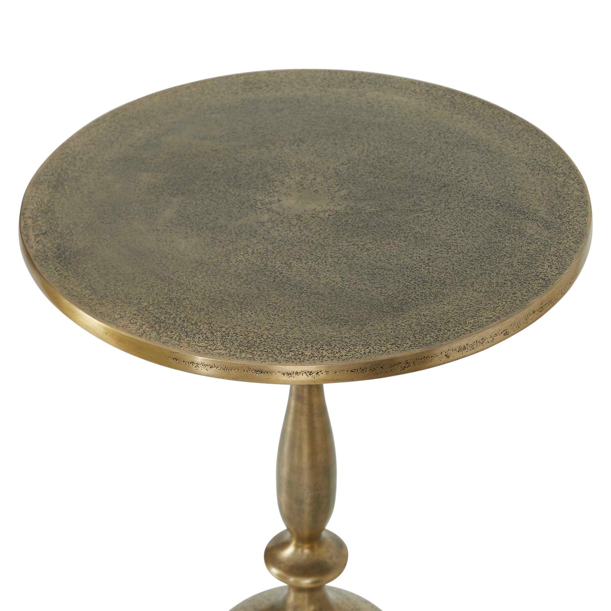 Lyndhurst Round Brass Pedestal Table