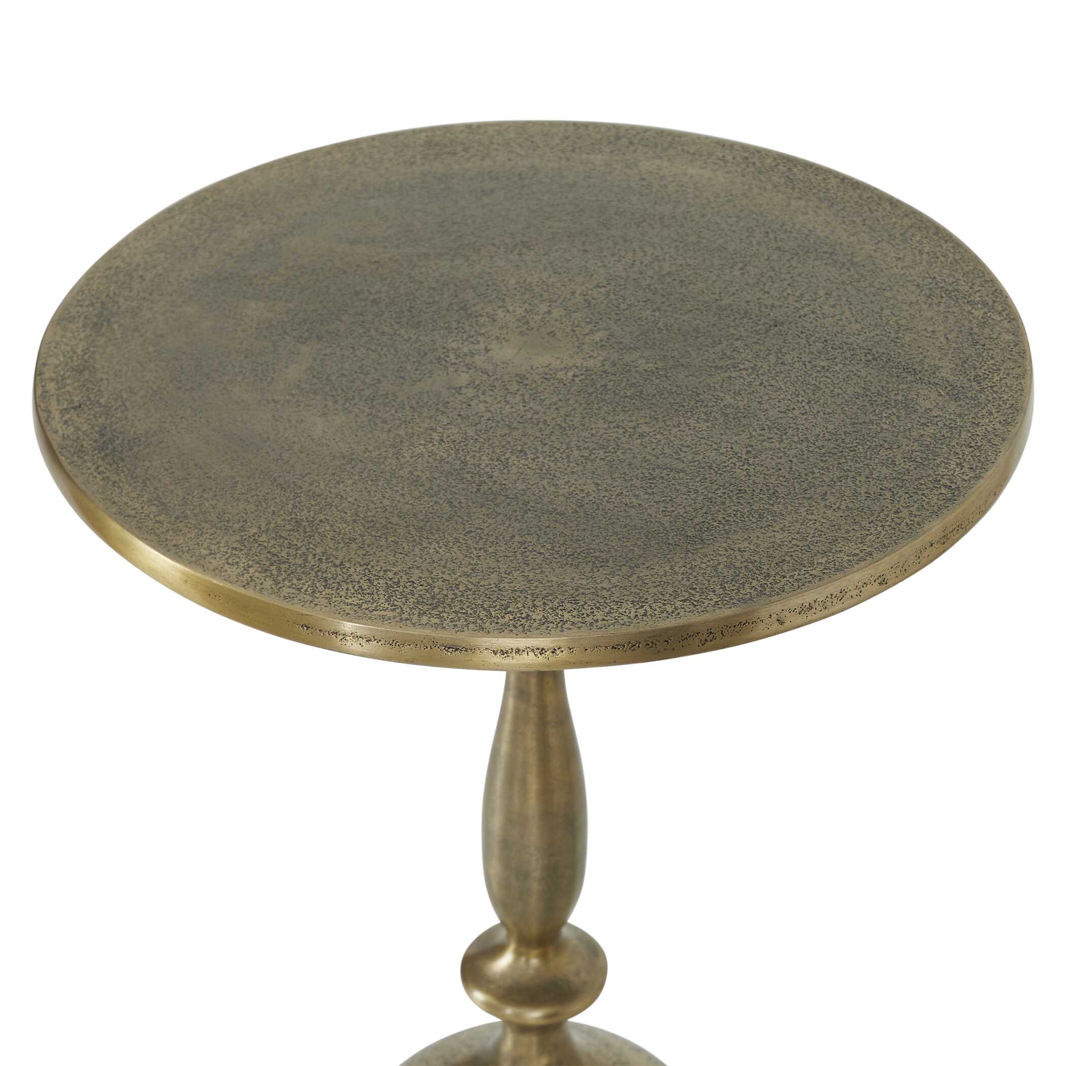 Lyndhurst Round Brass Pedestal Table