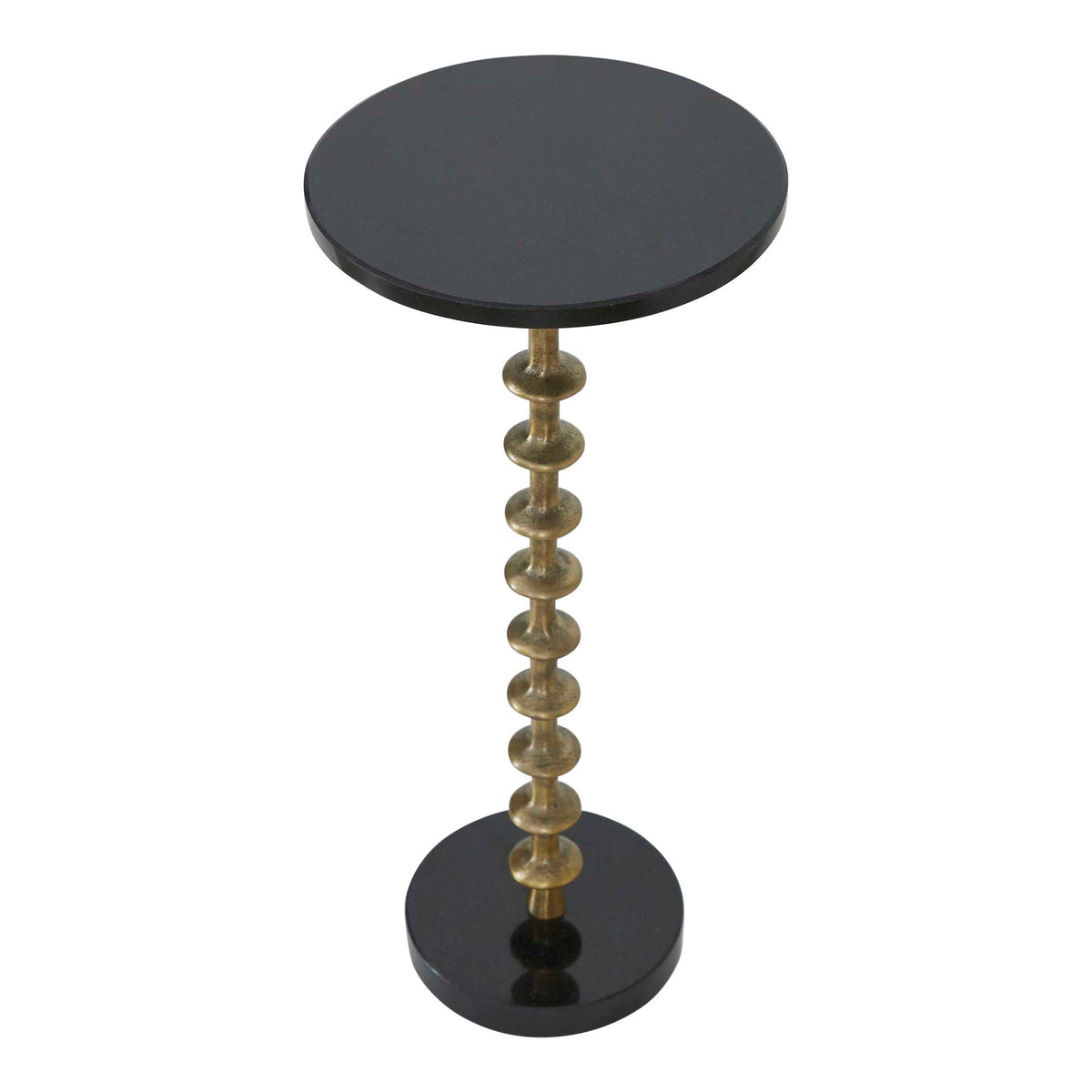Maplewick Round Brass Marble Pedestal Table