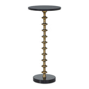Maplewick Round Brass Marble Pedestal Table
