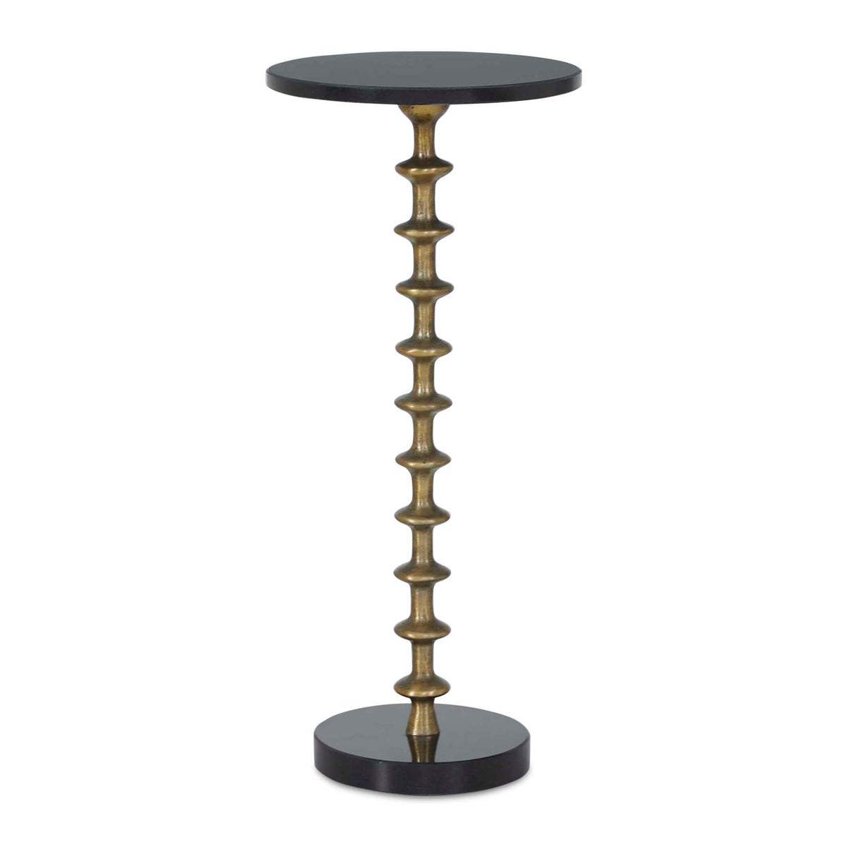Maplewick Round Brass Marble Pedestal Table