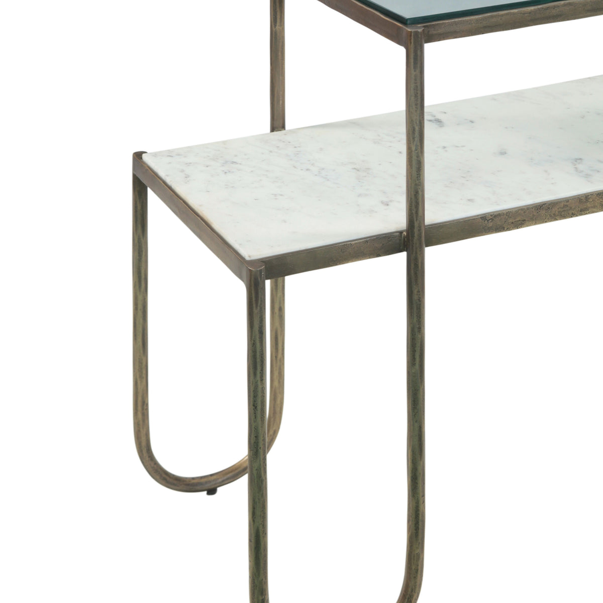 Venice 50" Nesting Console Table with Marble and Glass - image 3