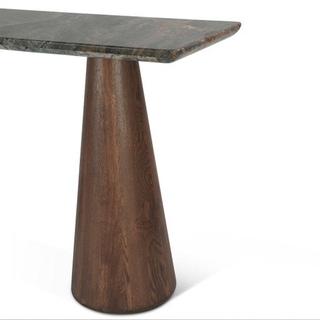 Vista 60" Console Table with Lava Marble and Dark Oak Base