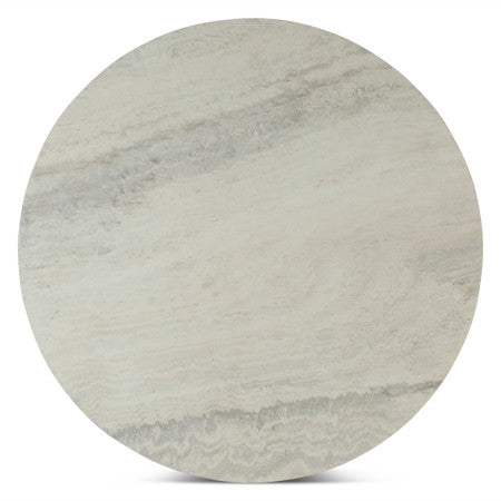 Vista 36" Coffee Table with White Travertine and Light Oak Base