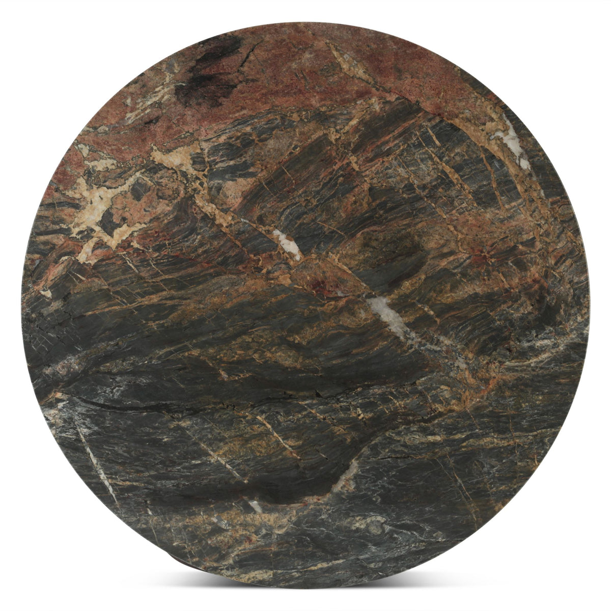 Vista 48" Round Dining Table with Lava Marble and Dark Oak Base - manufacturer view 2