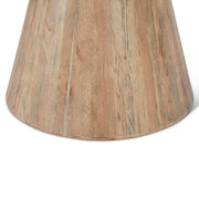 Vista 48" Round Dining Table with White Travertine and Light Oak Base