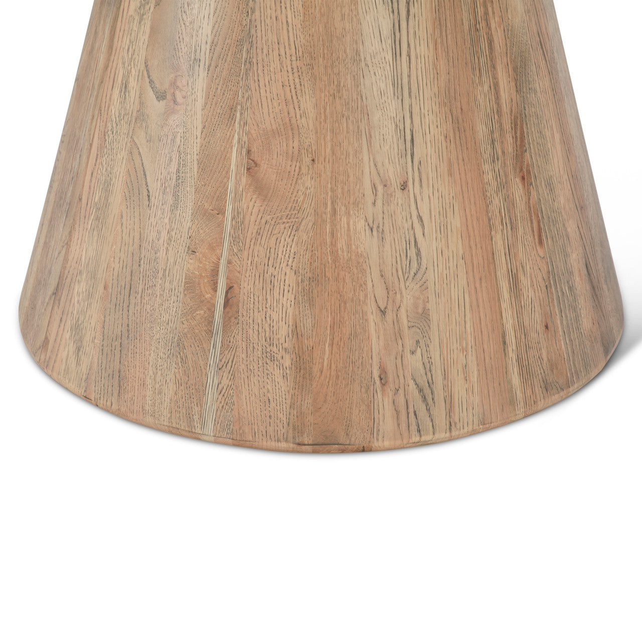 Vista 48" Round Dining Table with White Travertine and Light Oak Base