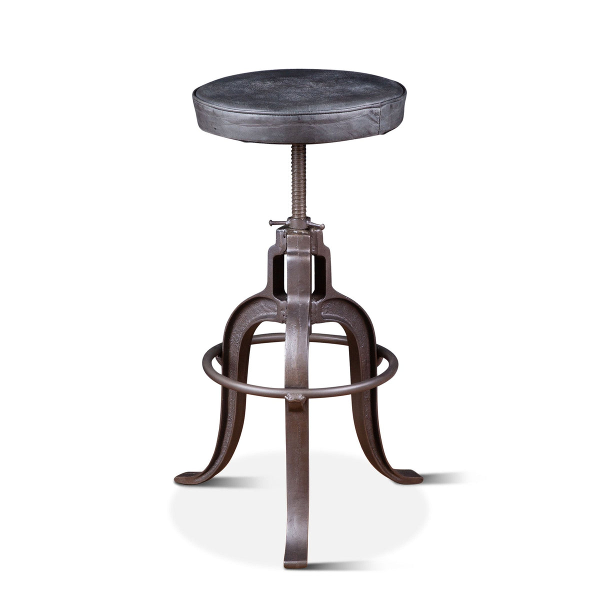 Wellington 13" Adjustable Stool in Black Top Grain Leather - image 2
