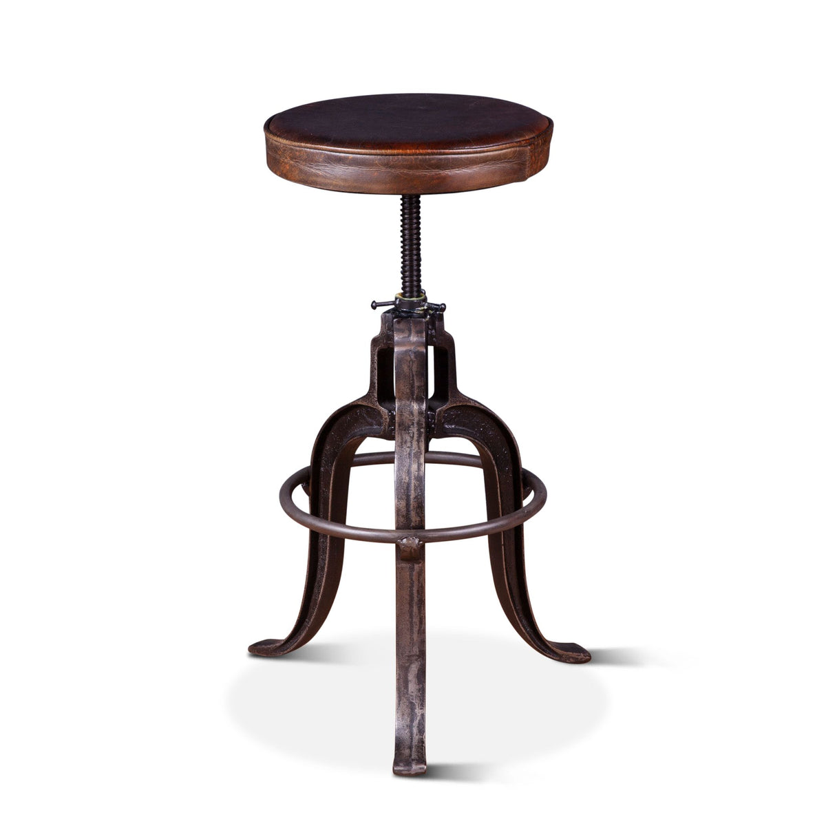 Wellington 13" Adjustable Stool in Brown Top Grain Leather - image 2