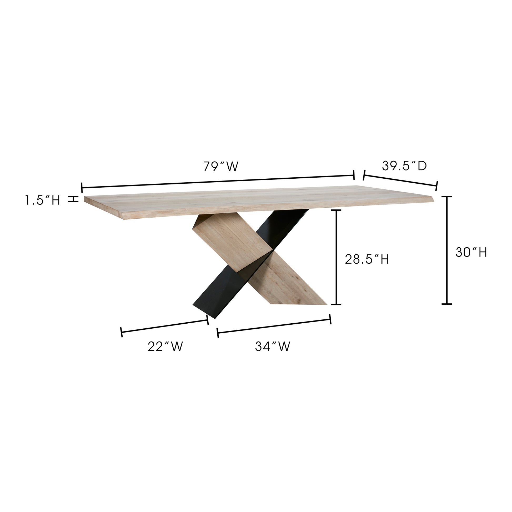 Instinct Dining Table Natural by Moe's Home Collection - view 5