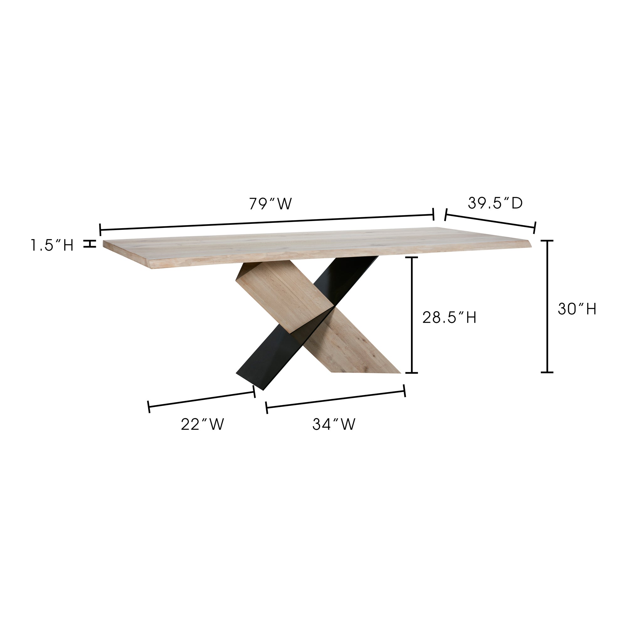 Instinct Dining Table Natural by Moe's Home Collection - view 5