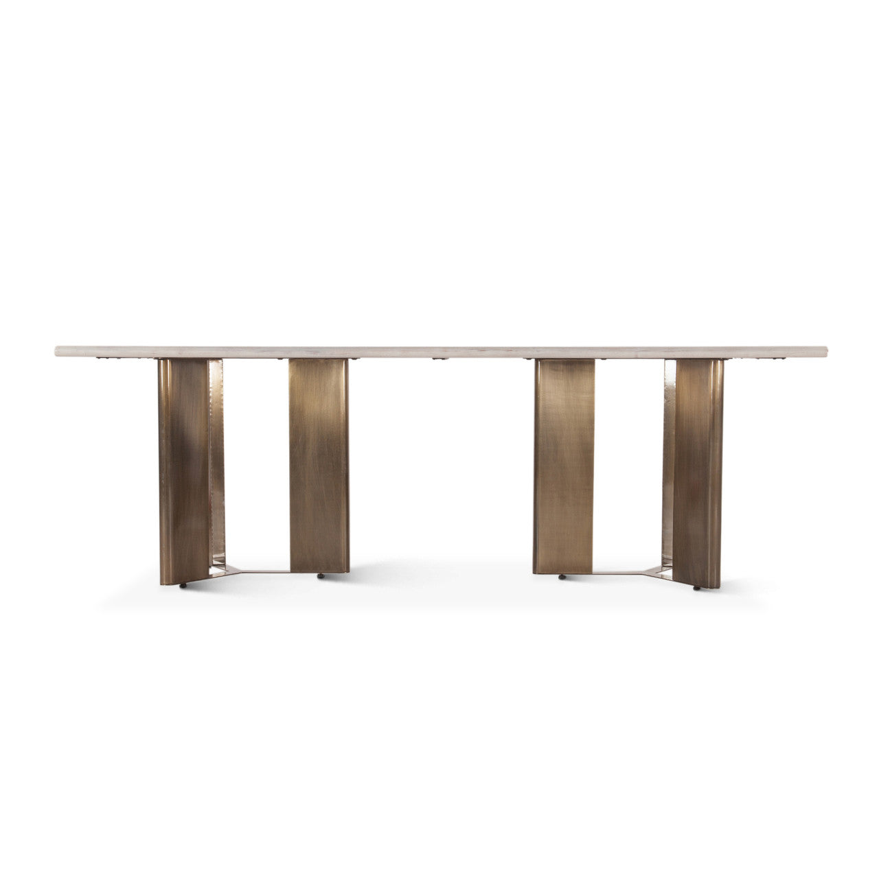 Zurich 92" Acacia Wood Dining Table with Iron Legs Whitewash