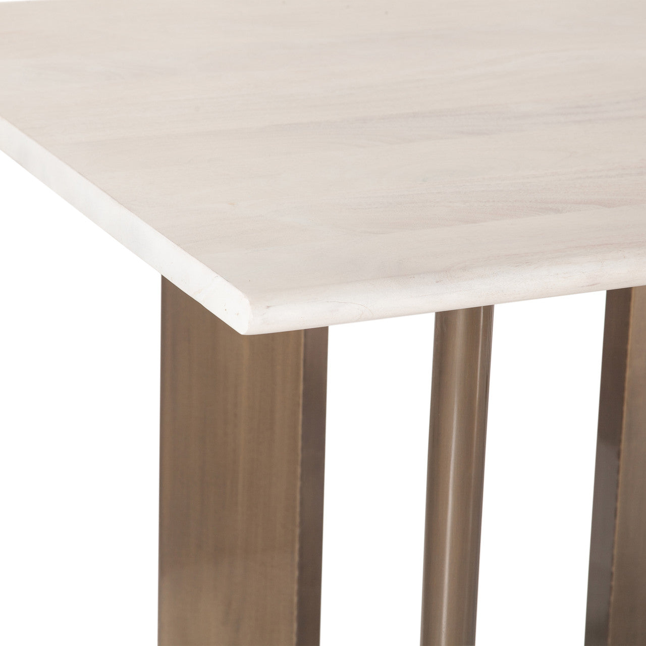 Zurich 92" Acacia Wood Dining Table with Iron Legs Whitewash