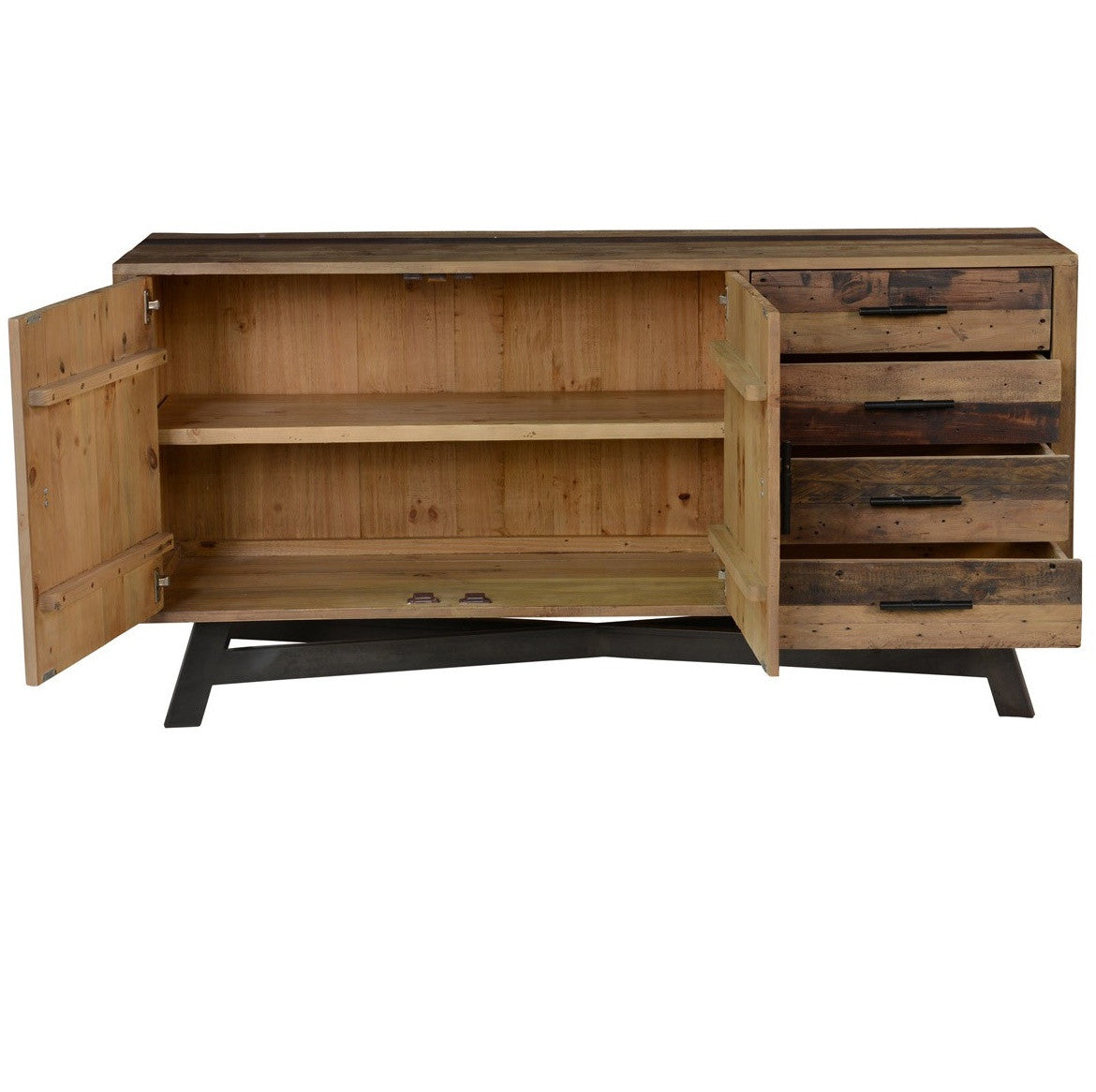 Solid Wood Sideboard Buffet with Doors