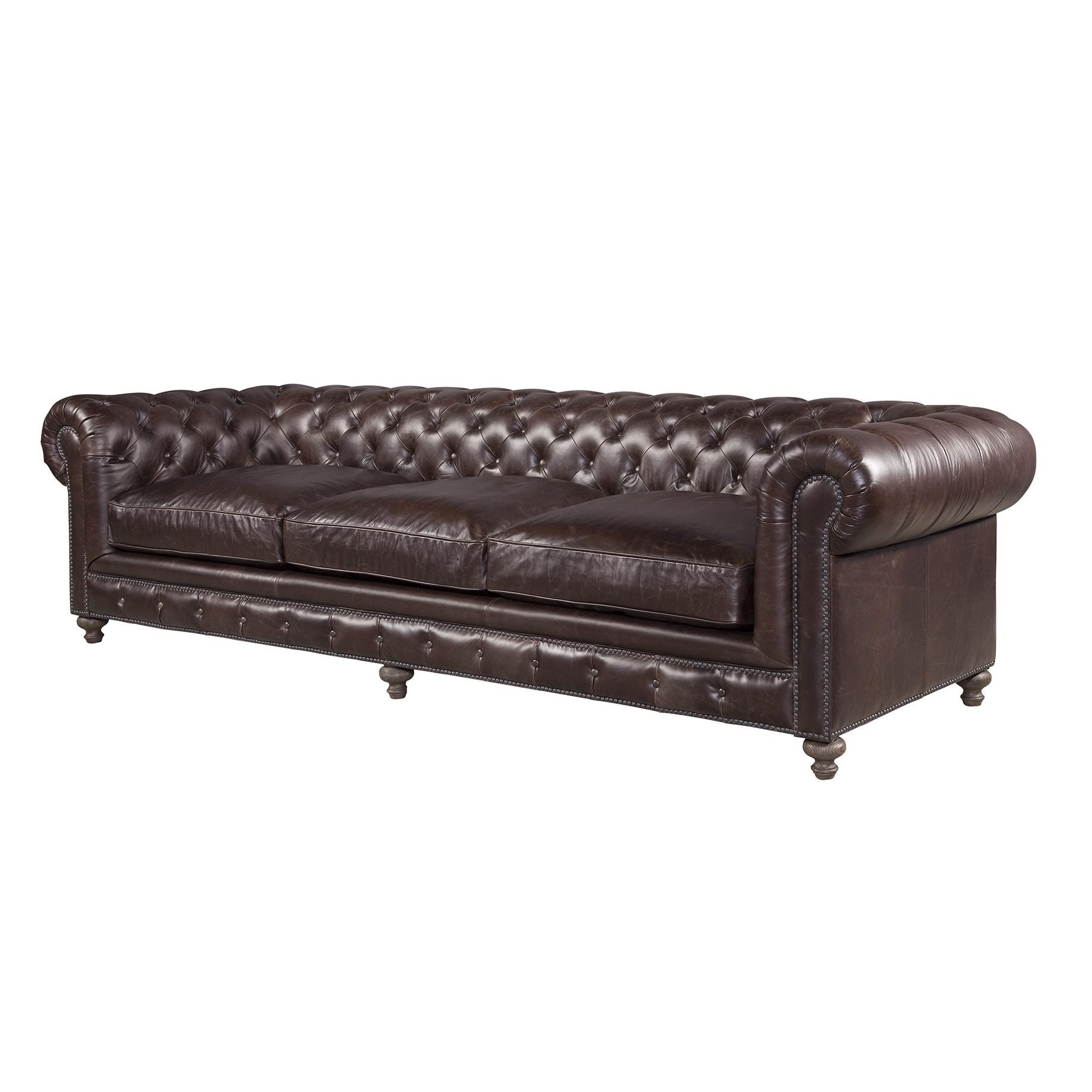 Finn 118″ Sofa in Valencia Dark Brown