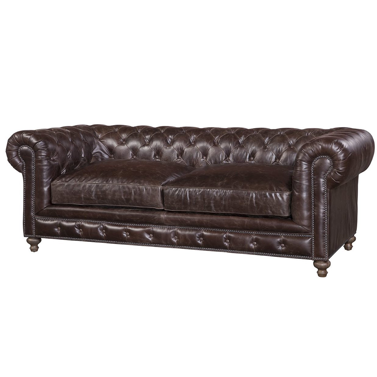 Finn 90″ Sofa in Valencia Dark Brown