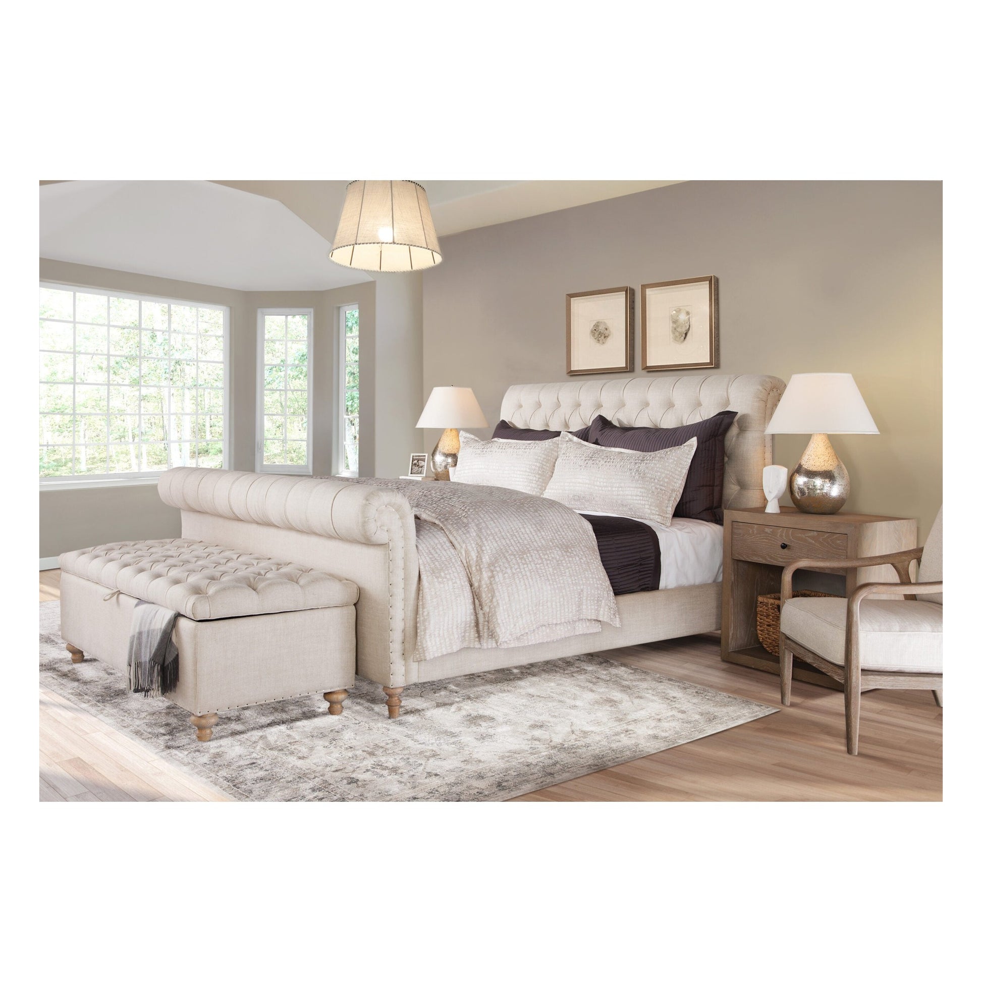 Finn King Bed in Classic Linen