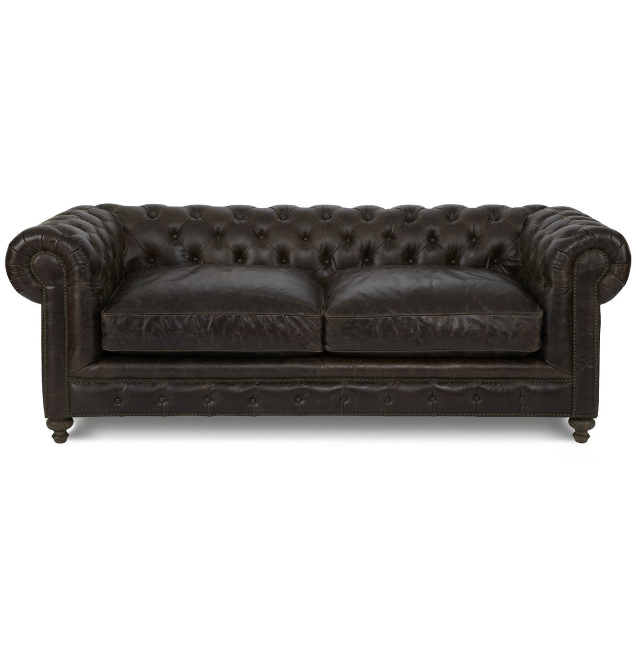 Warner Leather 77" Chesterfield Sofa