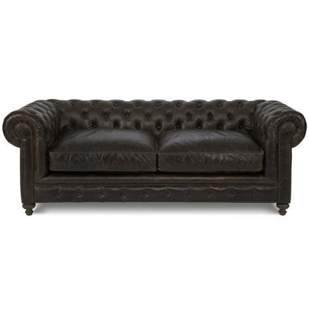 Warner Leather 77" Chesterfield Sofa