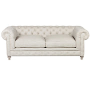 Warner Linen Chesterfield 90" Sofa