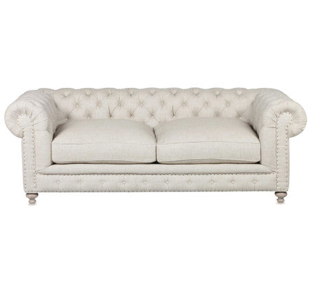 Warner Linen Chesterfield 90" Sofa