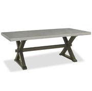 Flatiron Oak Wood + Stainless Steel X-Base Dining Table