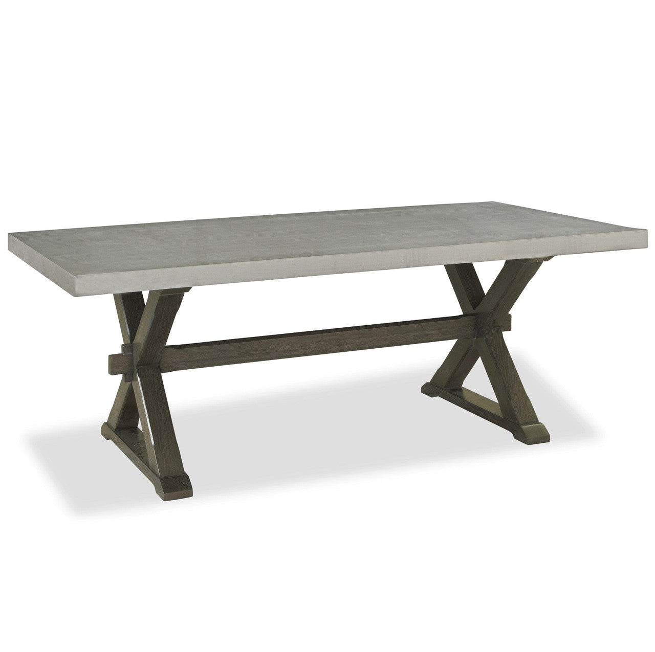 Flatiron Oak Wood + Stainless Steel X-Base Dining Table