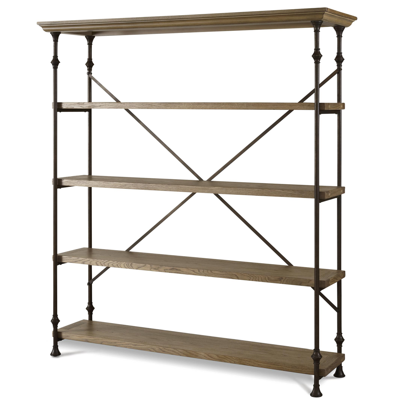 French Industrial wooden bakers rack hutch