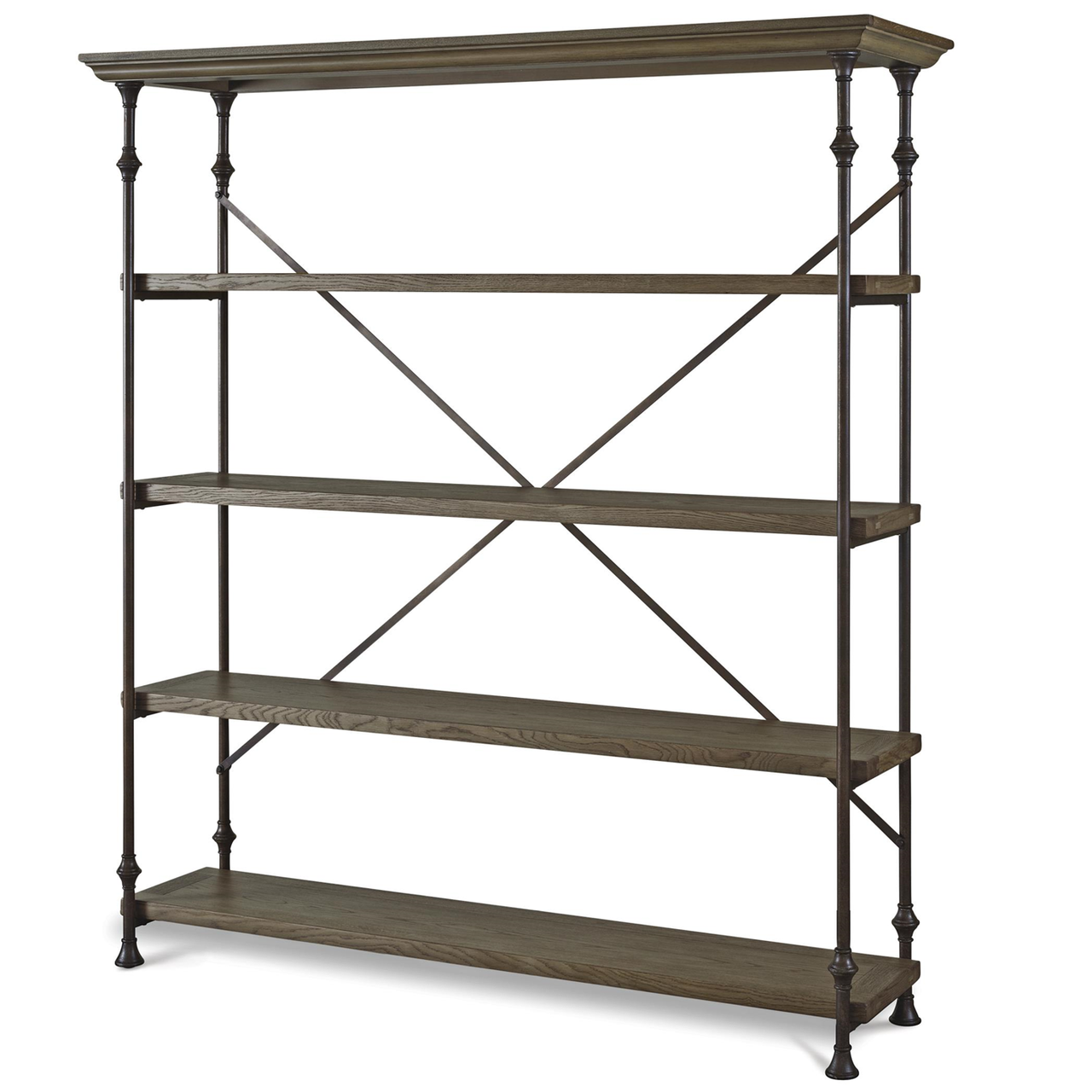 French Industrial Wood Baker's Rack Shelf