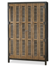 French Modern Industrial Vintner's Bar Cabinet with folding doors