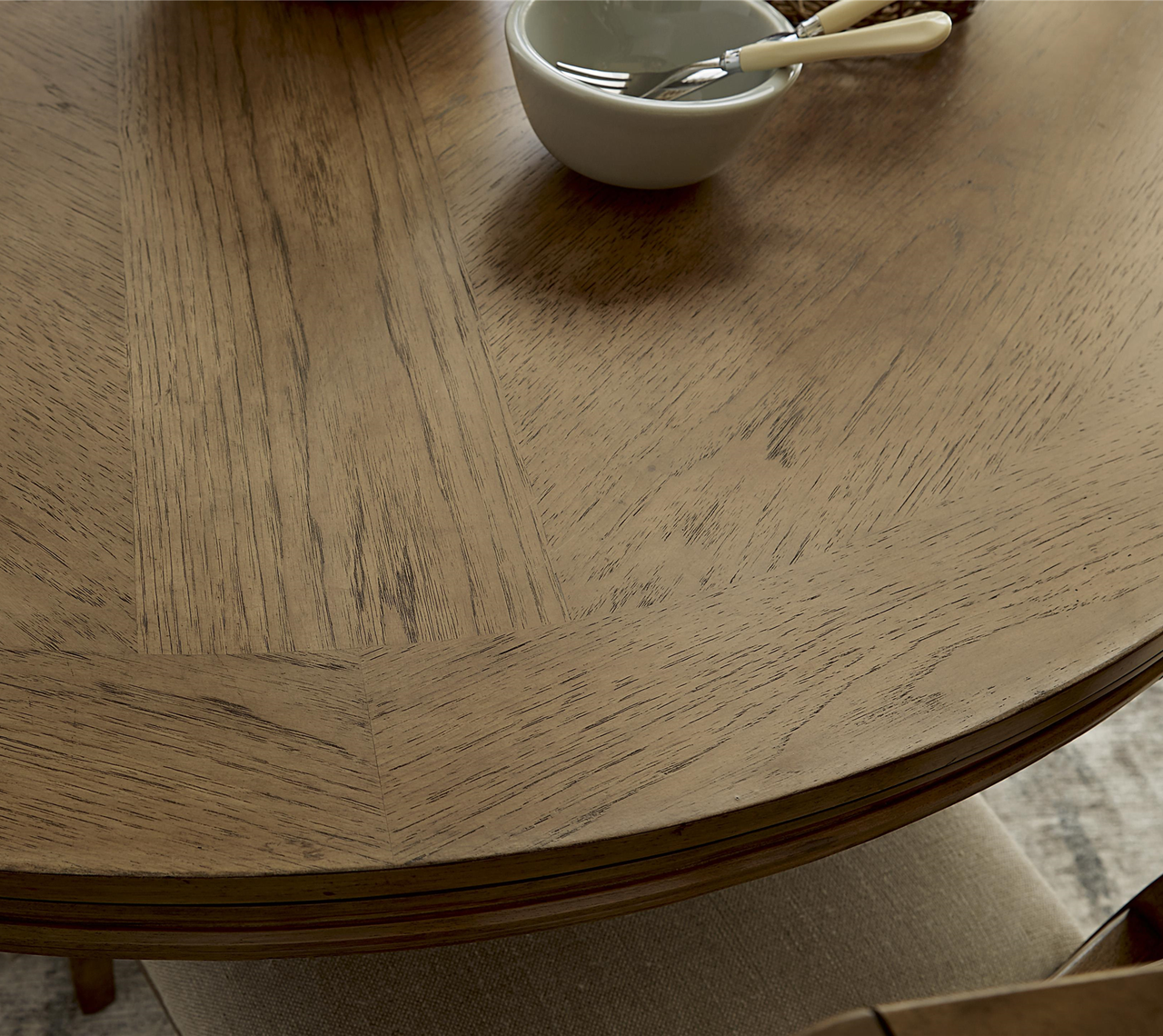 French Modern White Wood Pedestal Round Dining Table Top