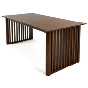 Frontignan Solid Wood Rectangular Dining Table with Ribbed Slab Legs