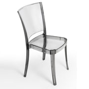 Cristalia Transparent Fume Stacking Dining Side Chair