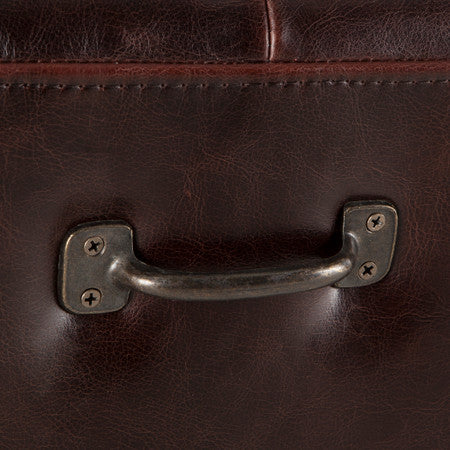 D'Orsay 79" Upholstered Bench in Brown Leather