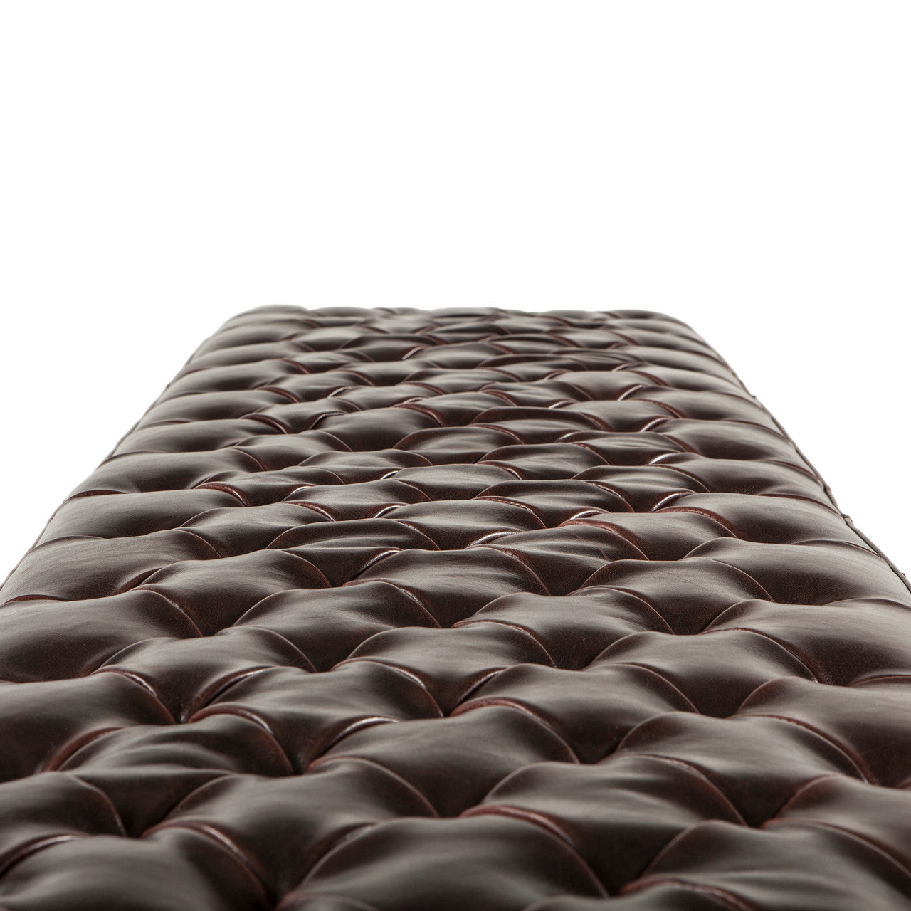D'Orsay 79" Upholstered Bench in Brown Leather