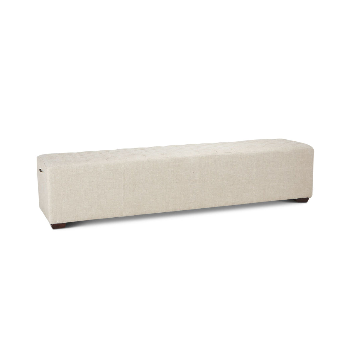 D'Orsay 79" Upholstered Bench in Beige Linen - manufacturer view 1