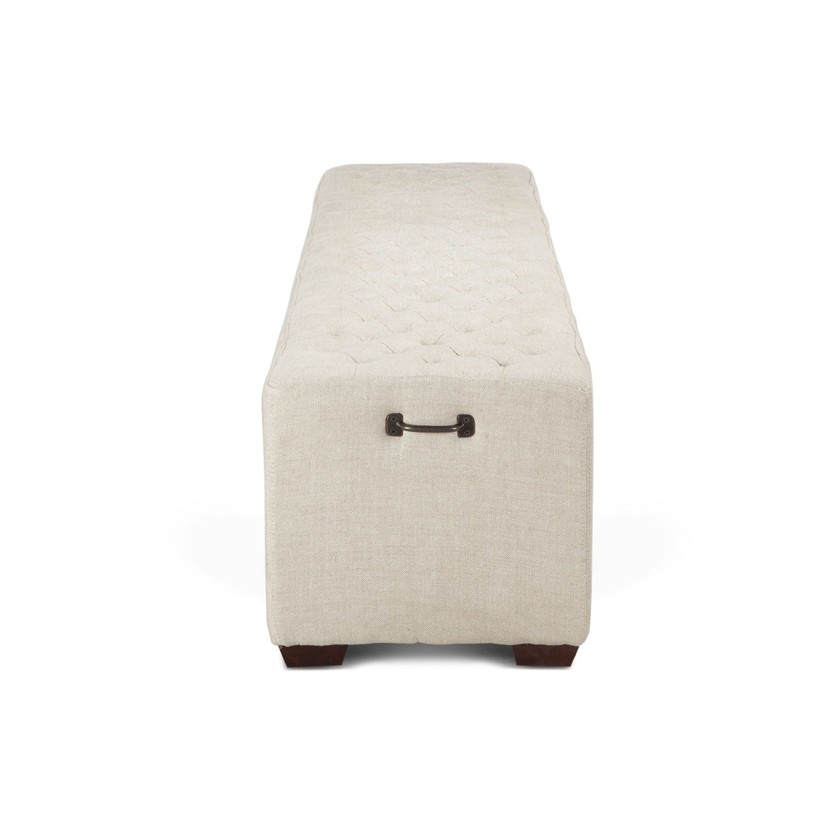 D'Orsay 79" Upholstered Bench in Beige Linen - manufacturer view 4