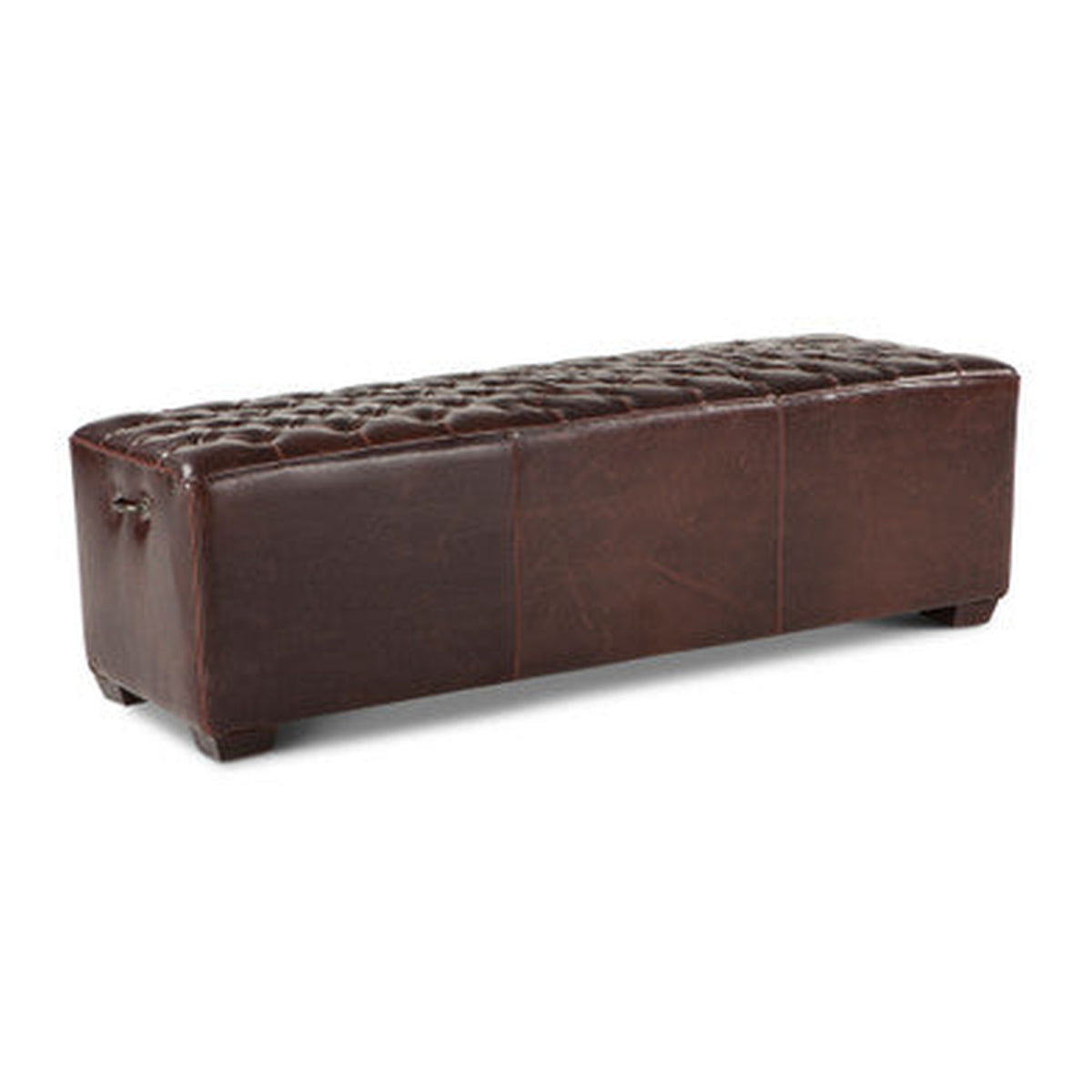 D'Orsay 59" Upholstered Bench in Brown Leather