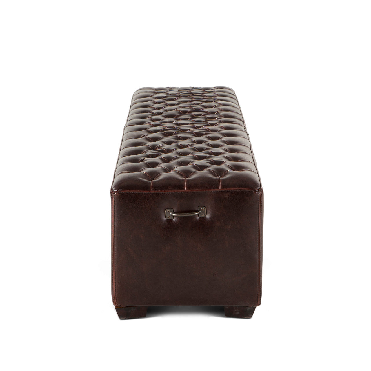 D'Orsay 59" Upholstered Bench in Brown Leather