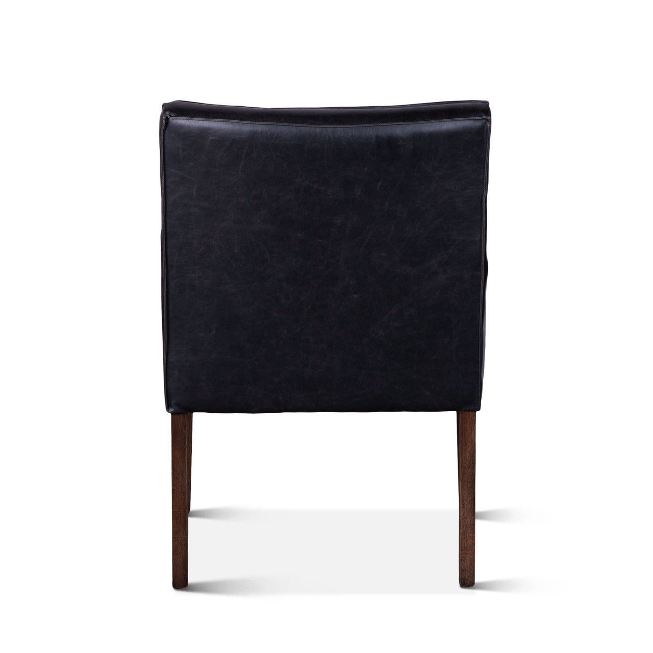 Madison 24" Dining Armchair in Black Leather with Dark Legs