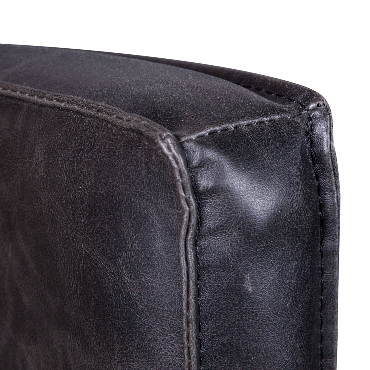 Madison 24" Dining Armchair in Black Leather with Dark Legs