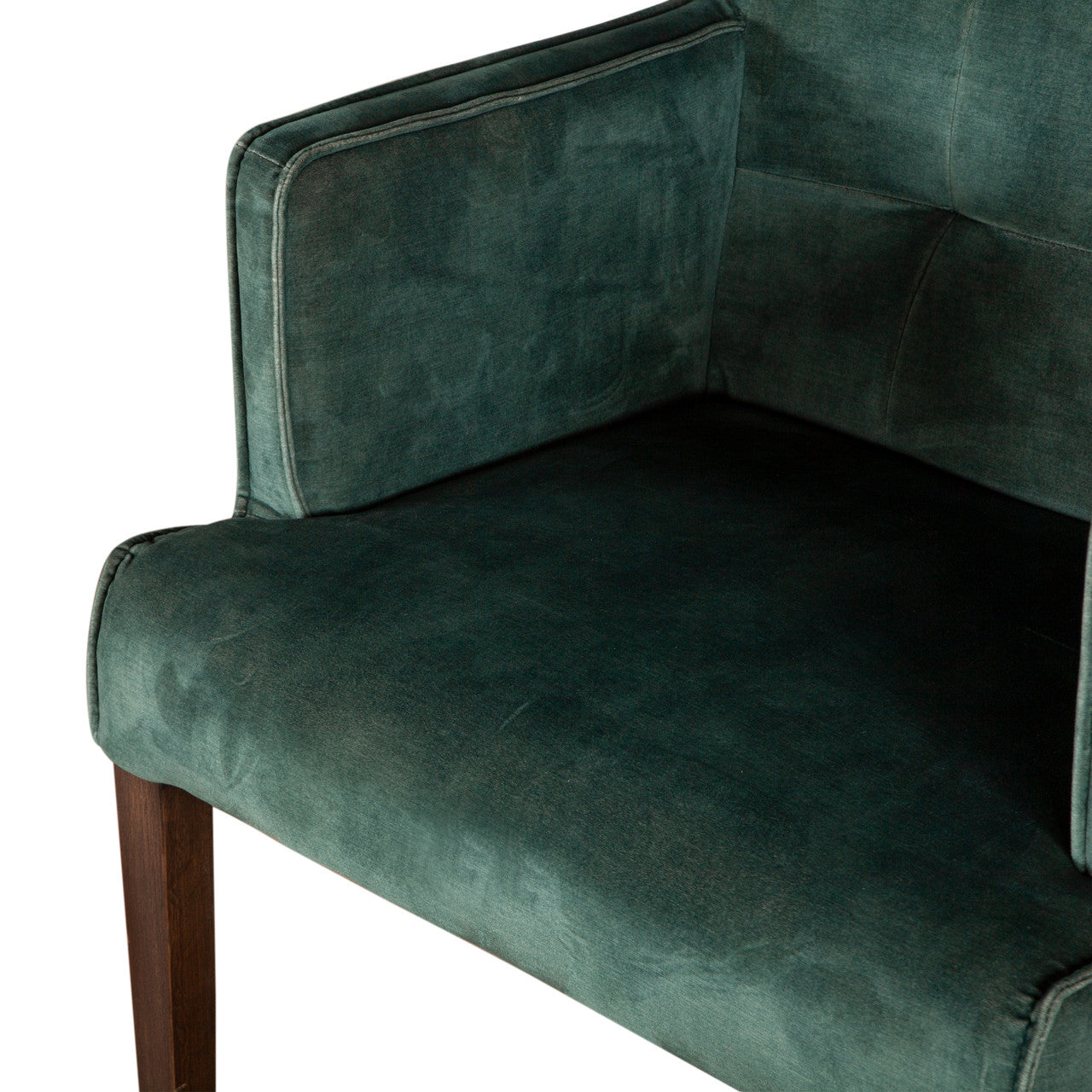 Madison 24" Dining Armchair in Green Velvet with Dark Legs